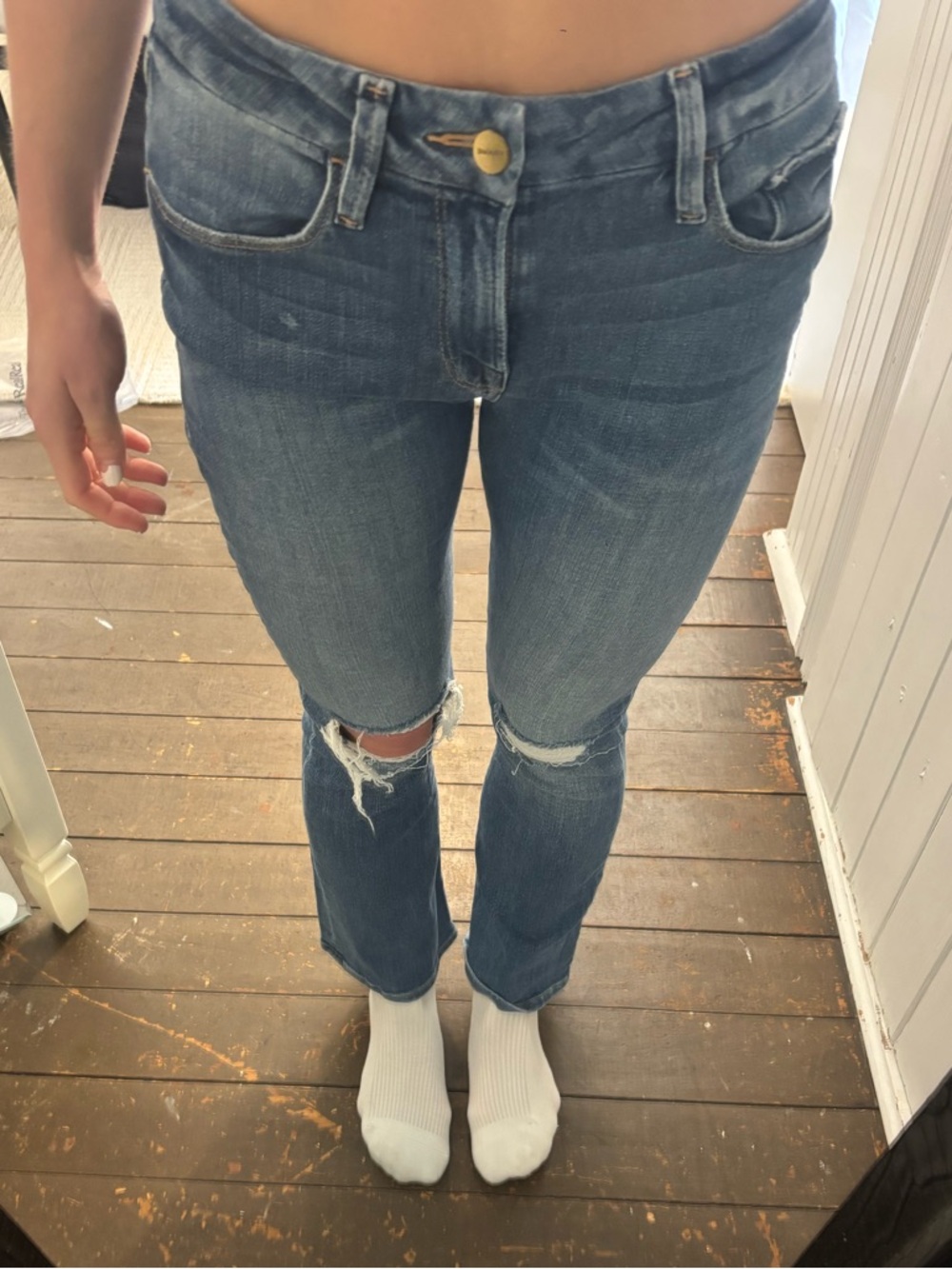 FRAME Denim Mini Bootcut Jeans | Size: 26